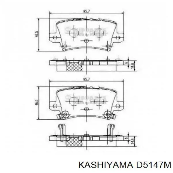 Передние тормозные колодки D5147M Kashiyama