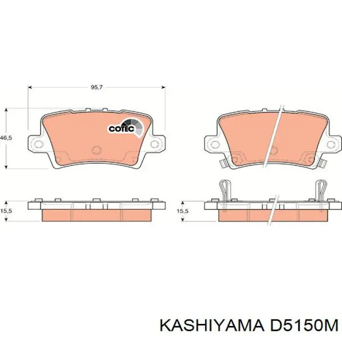 Задние тормозные колодки D5150M Kashiyama