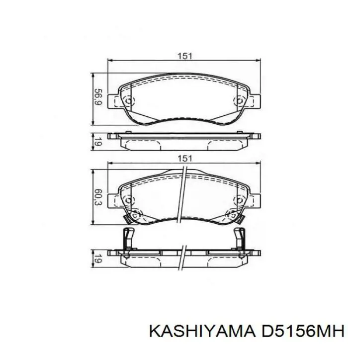 D5156MH Kashiyama колодки тормозные передние дисковые