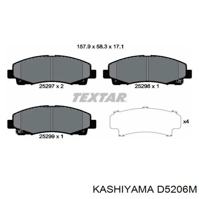 Передние тормозные колодки D5206M Kashiyama