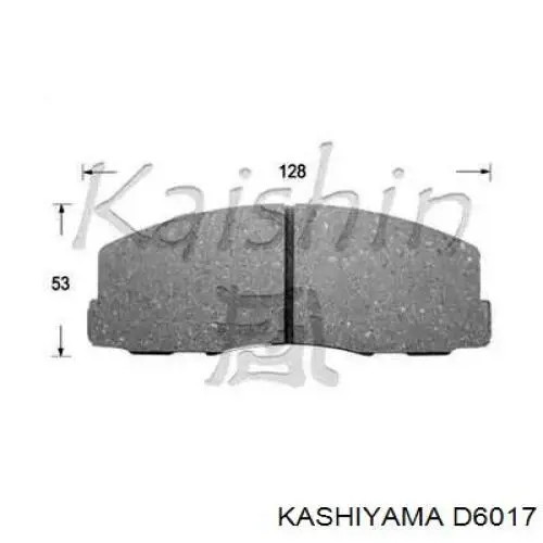 D6017 Kashiyama колодки тормозные передние дисковые
