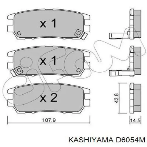 Купить D6054M Kashiyama Колодки тормозные задние, дисковые