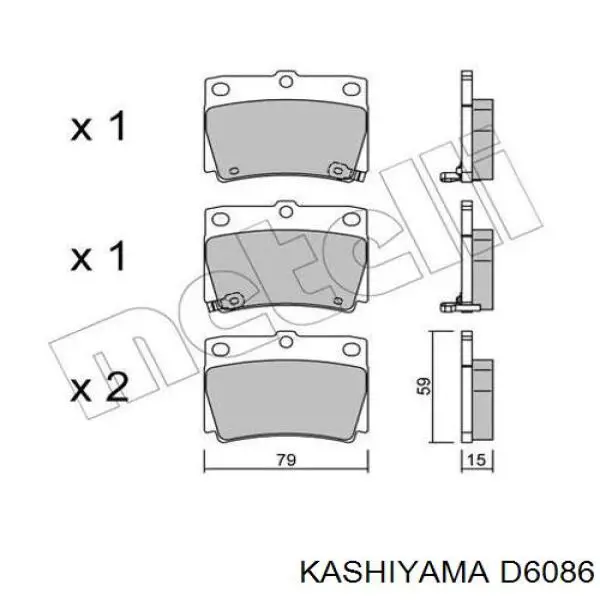 D6086 Kashiyama Колодки тормозные дисковые комплект