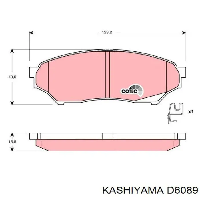 Передние тормозные колодки D6089 Kashiyama