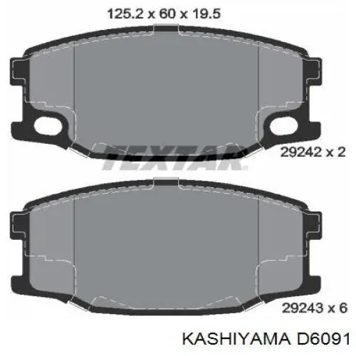 Колодки гальмівні дискові комплект D6091 Kashiyama