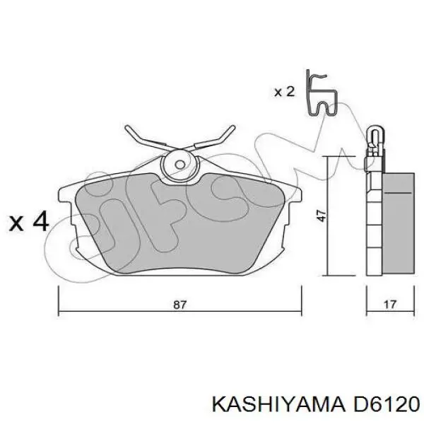 Задние тормозные колодки D6120 Kashiyama