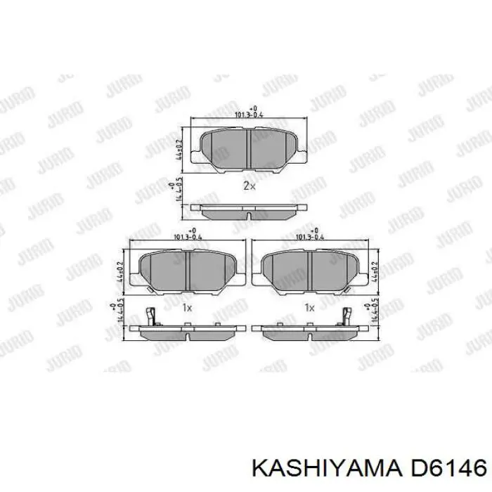 D6146 Kashiyama колодки тормозные задние дисковые