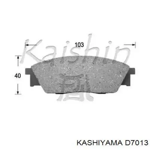 D7013 Kashiyama колодки тормозные передние дисковые