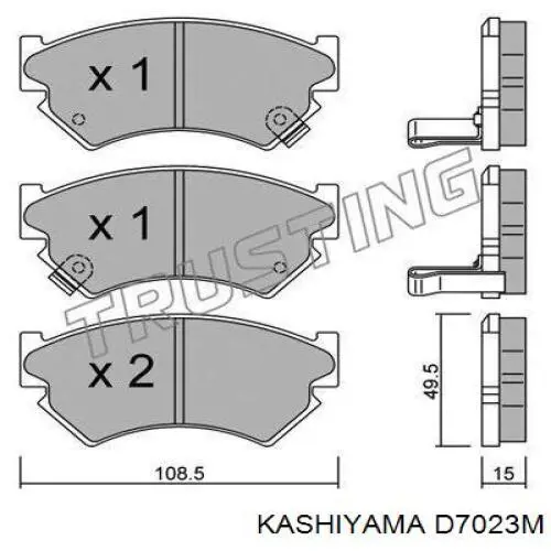 Передние тормозные колодки D7023M Kashiyama