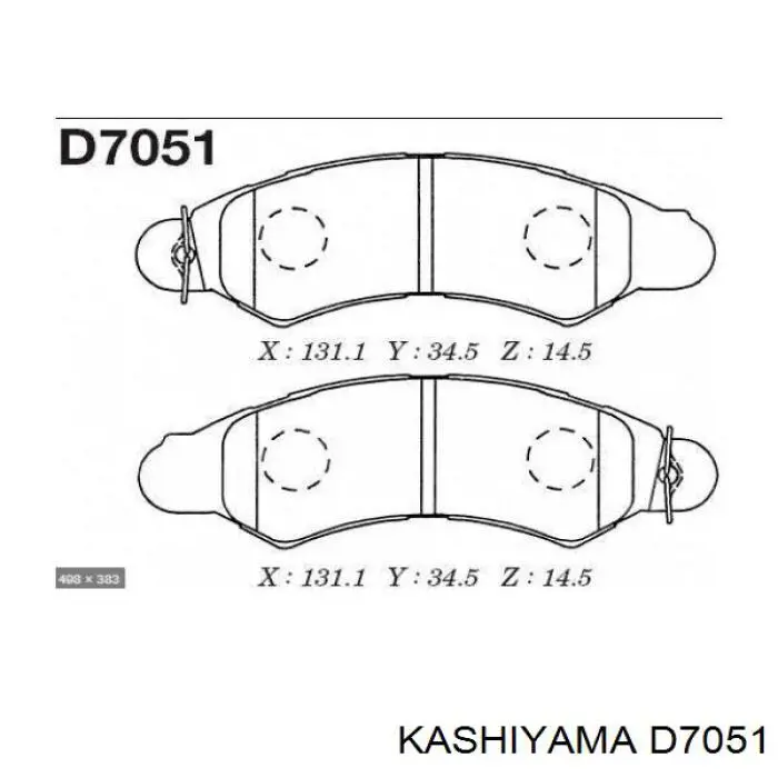 D7051 Kashiyama колодки тормозные передние дисковые