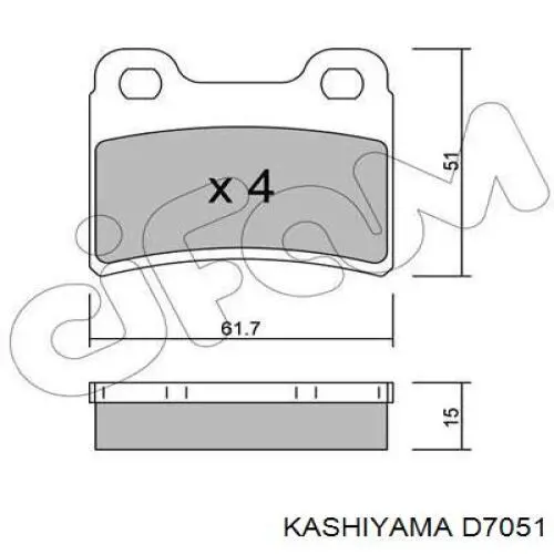 Купить D7051 Kashiyama Колодки тормозные