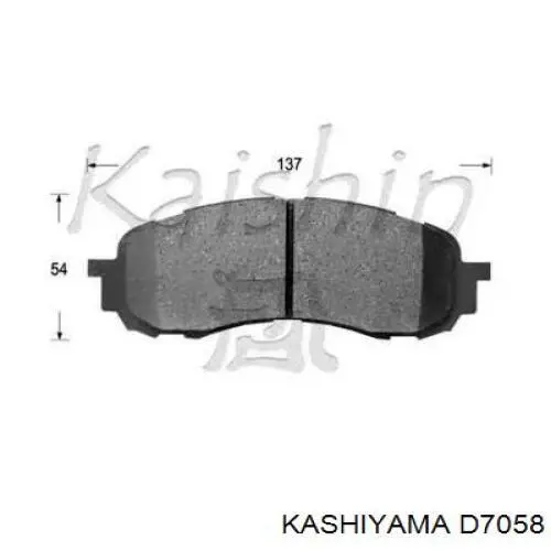 D7058 Kashiyama колодки тормозные передние дисковые