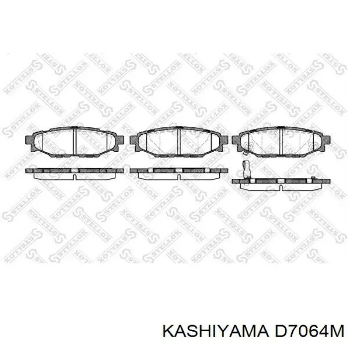 Купить D7064M Kashiyama Колодки тормозные задние, дисковые