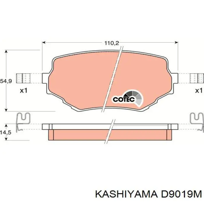 Передние тормозные колодки D9019M Kashiyama