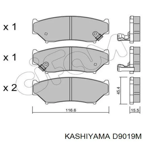 Колодки гальмівні передні, дискові D9019M Kashiyama