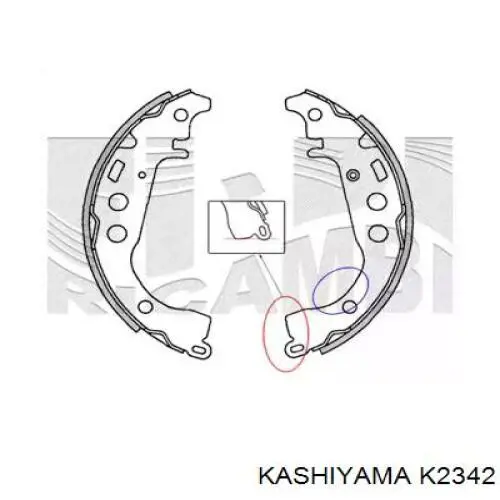 Купить K2342 Kashiyama Задние барабанные тормозные колодки
