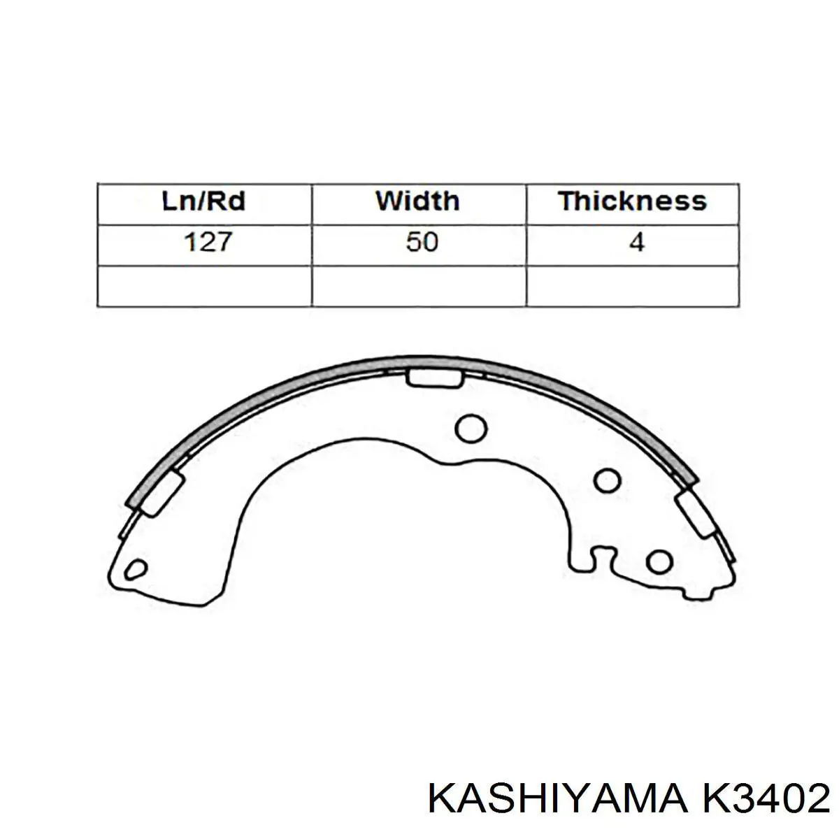 Задние барабанные колодки K3402 Kashiyama