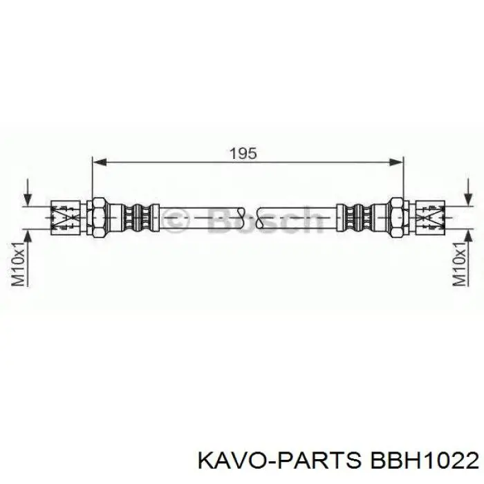 Шланг гальмівний передній BBH1022 Kavo Parts
