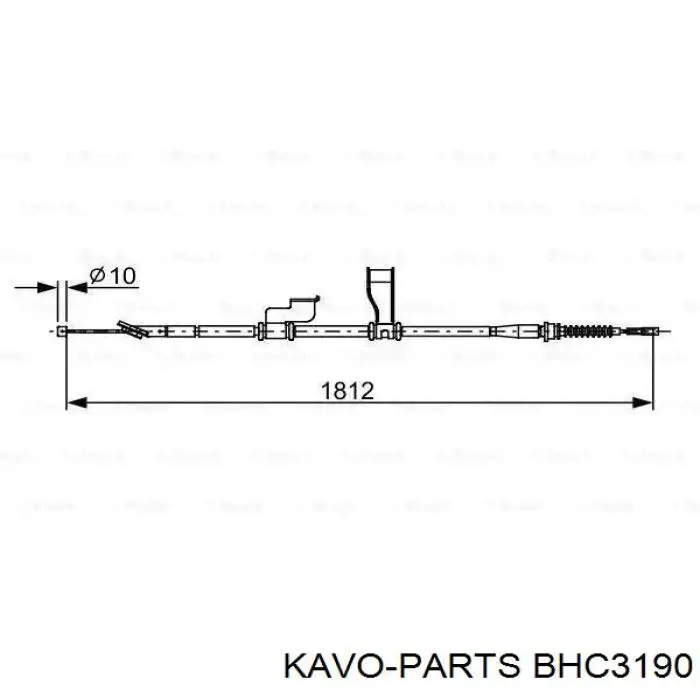 Трос ручника задний правый ABS K17048