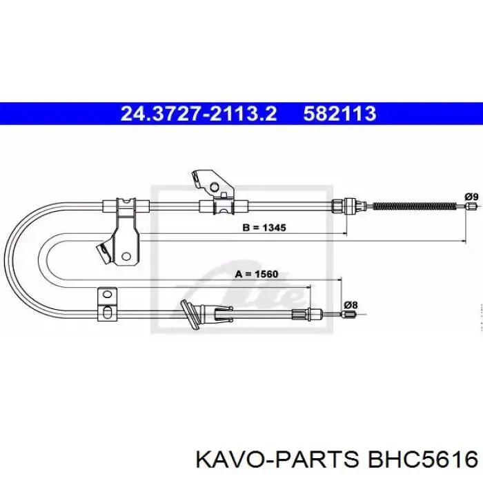 BHC5616 Kavo Parts Трос ручного тормоза