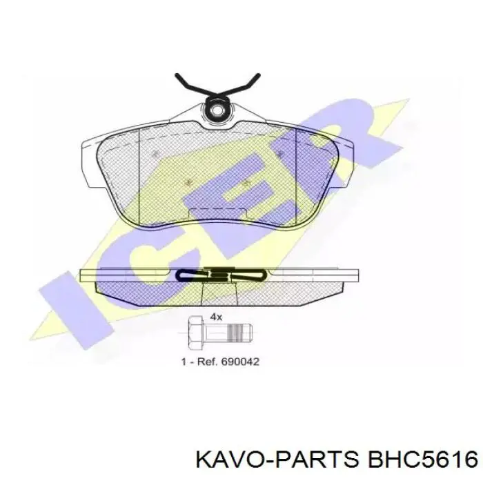 Трос ручного тормоза задний Kavo Parts BHC5616 цена, от 17.83 USD