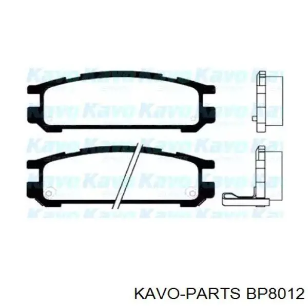 Задние тормозные колодки BP8012 Kavo Parts