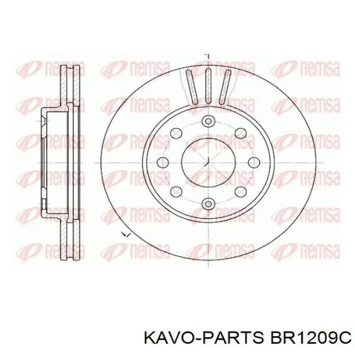 Тормоз дисковый передний Kavo Parts BR1209C цена, от 22.16 USD