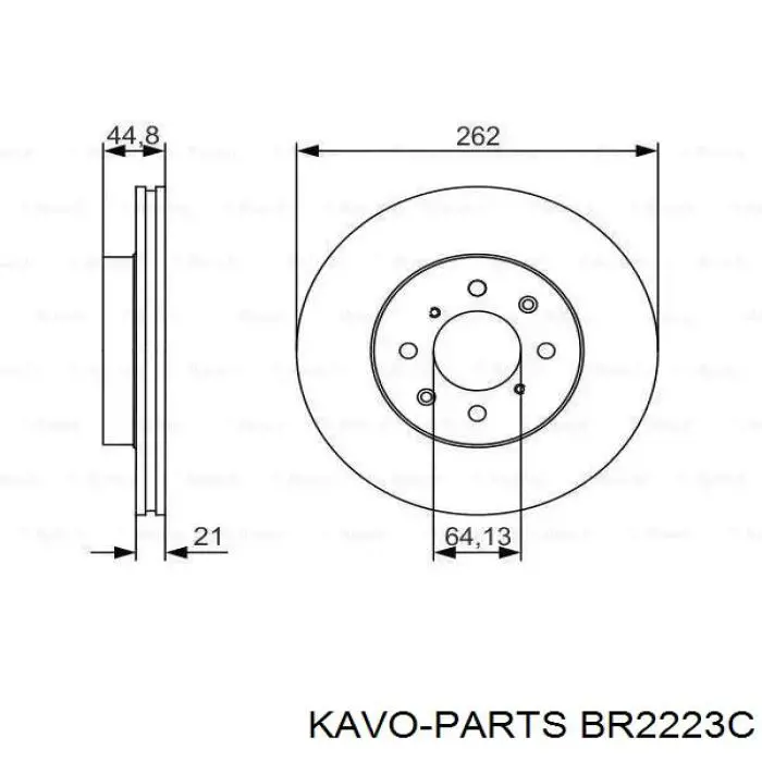 Тормоз дисковый передний Kavo Parts BR2223C цена, от 26.65 USD