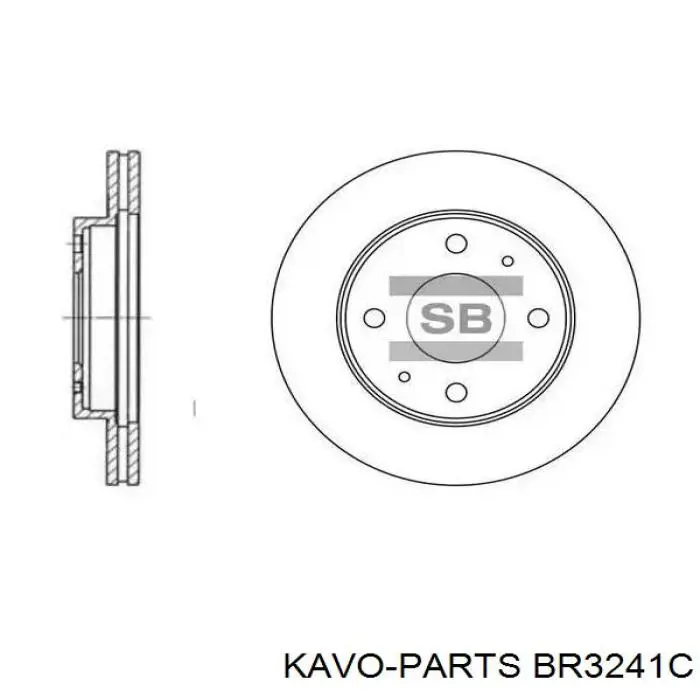 Задний тормозной диск Kavo Parts BR3241C цена, от 31.61 USD