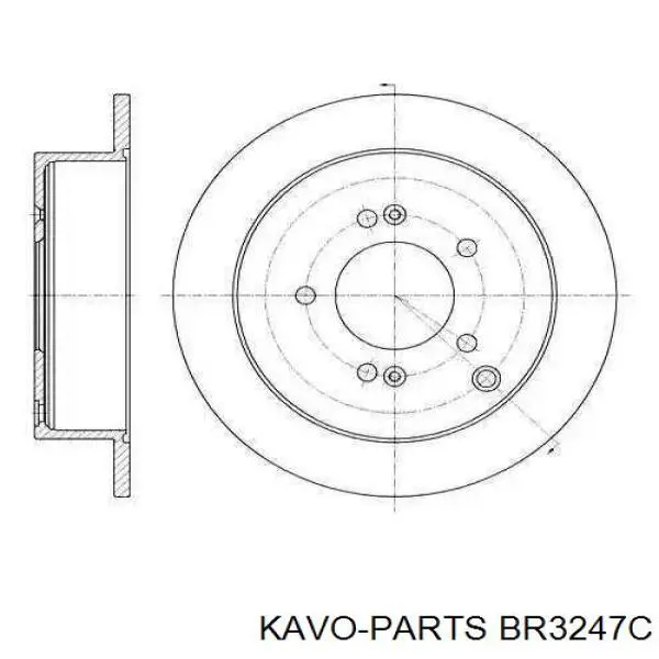 Купить BR3247C Kavo Parts Диск тормозной задний