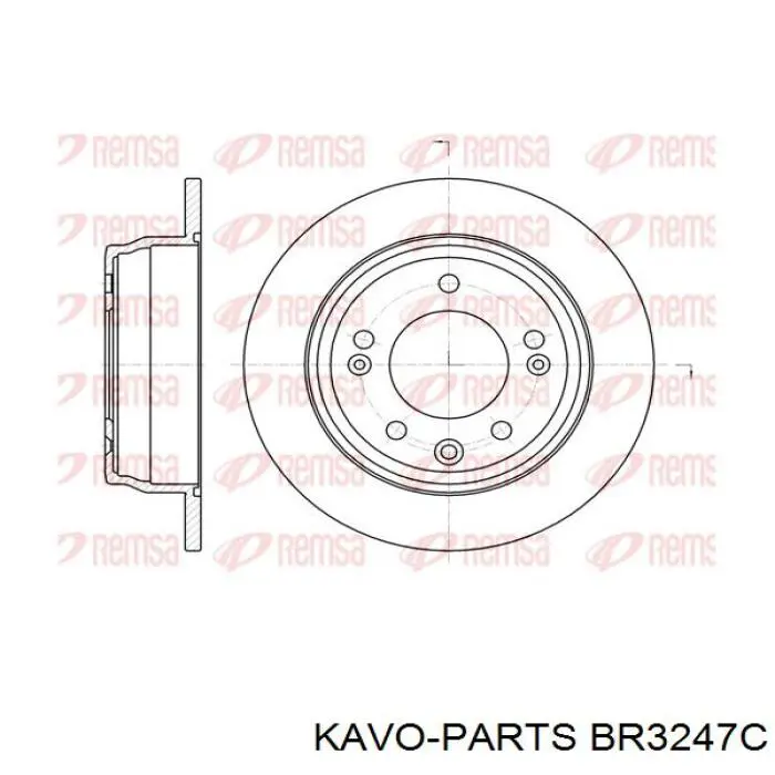 Купить BR3247C Kavo Parts Диск тормозной задний