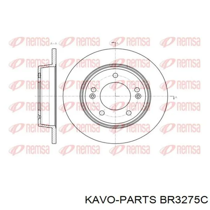 Задний дисковый тормоз Kavo Parts BR3275C