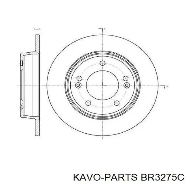 Задний тормозной диск Kavo Parts BR3275C цена, от 22.34 USD