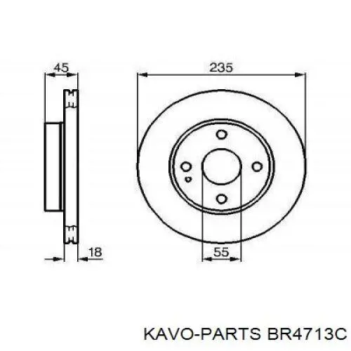 Передние тормозные диски BR4713C Kavo Parts