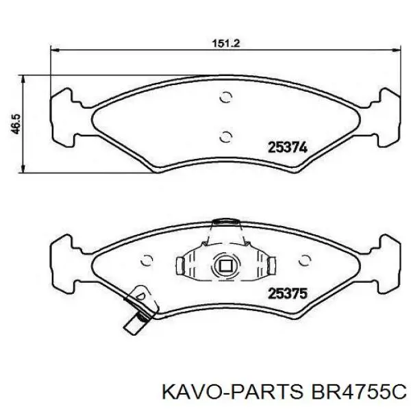 BR4755C Kavo Parts Диск тормозной передний