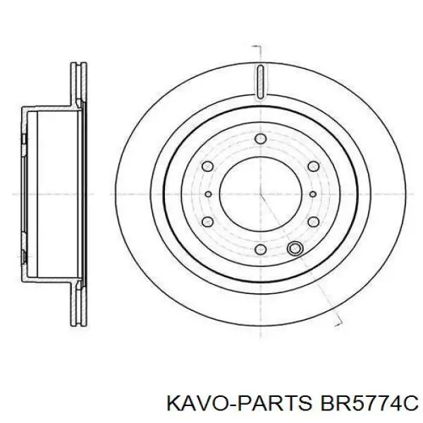 Задний тормозной диск Kavo Parts BR5774C цена, от 57.41 USD