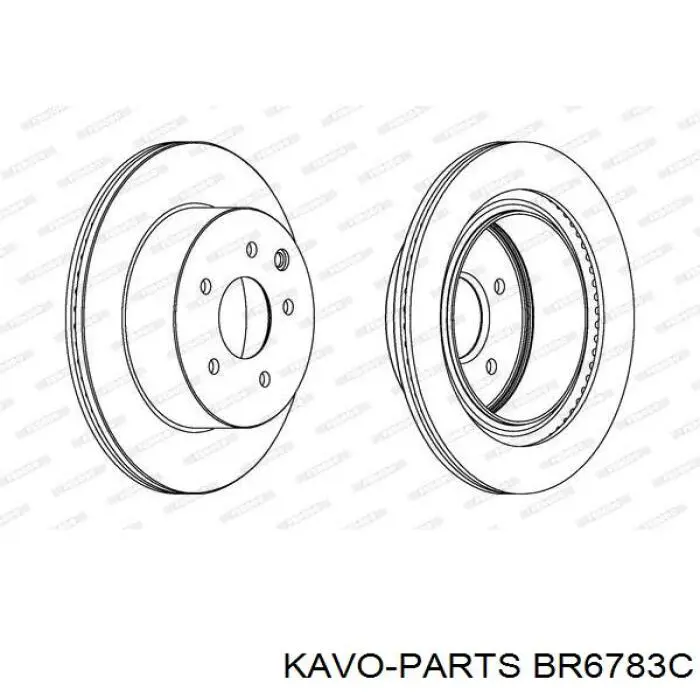 Купить BR6783C Kavo Parts Диск тормозной задний