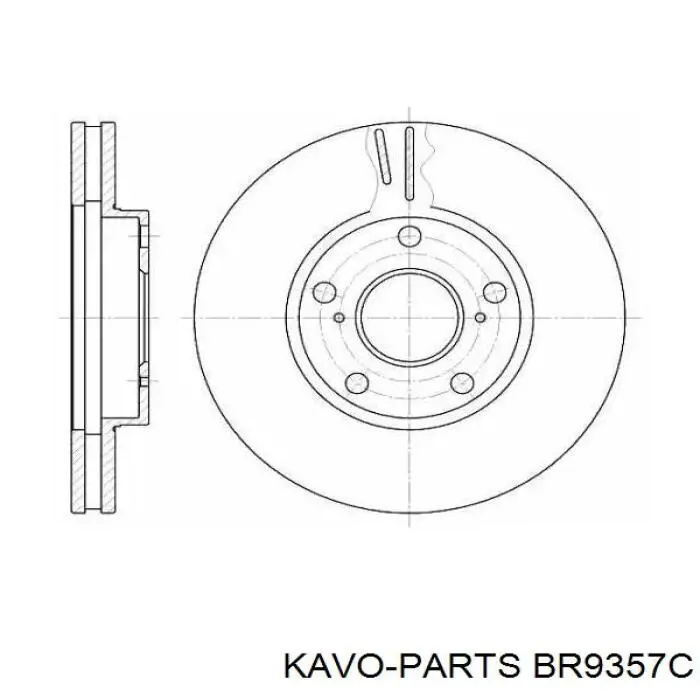 Тормоз дисковый передний Kavo Parts BR9357C цена, от 37.04 USD