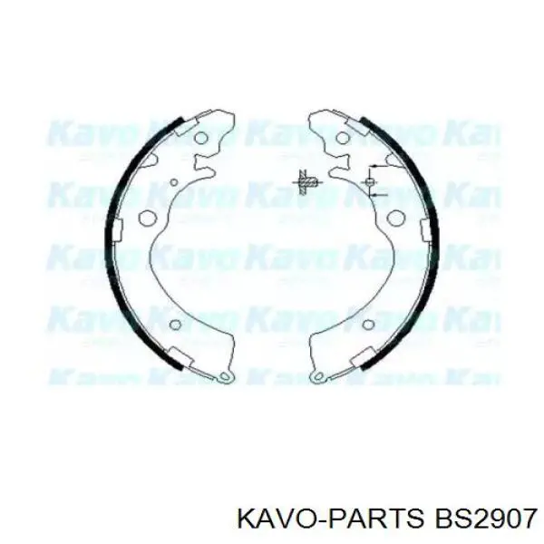 BS2907 Kavo Parts задние барабанные колодки