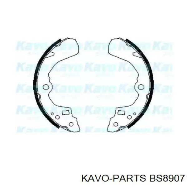 BS8907 Kavo Parts колодки тормозные задние барабанные