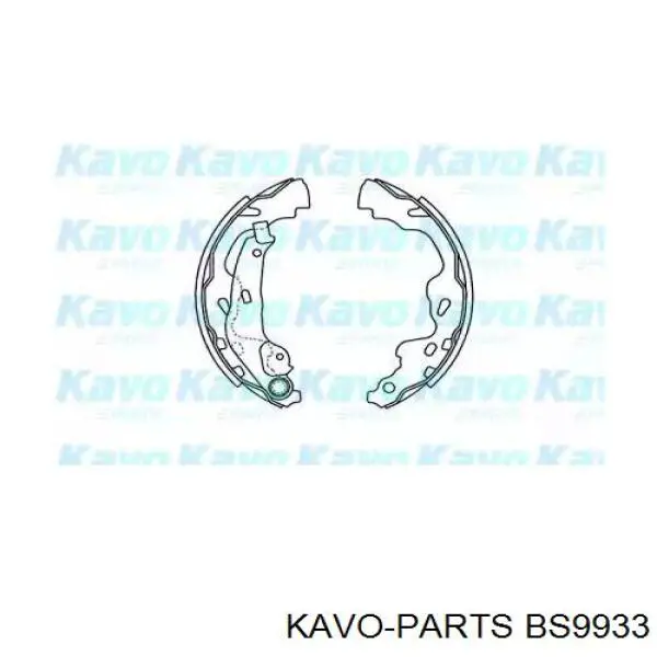 Задние барабанные колодки BS9933 Kavo Parts