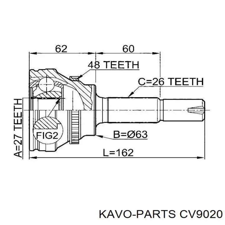 CV9020 Kavo Parts Наружная граната