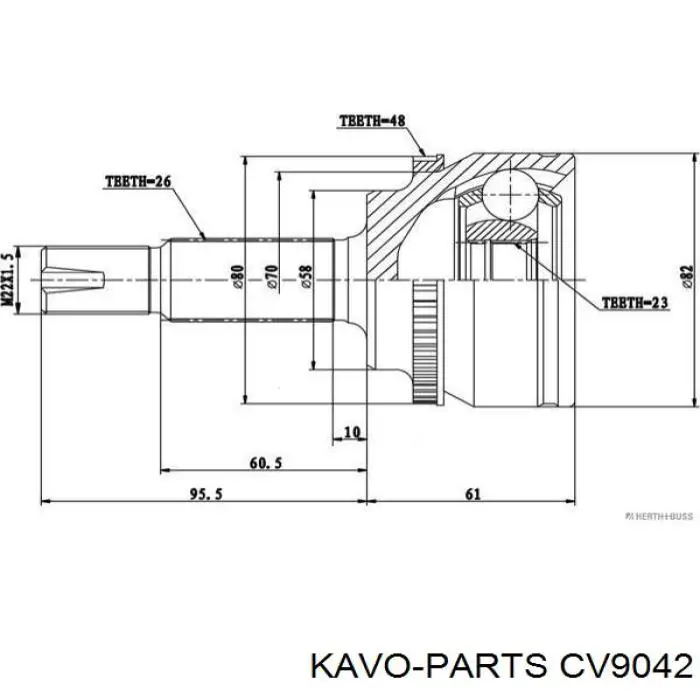ШРУС наружный Kavo Parts CV9042