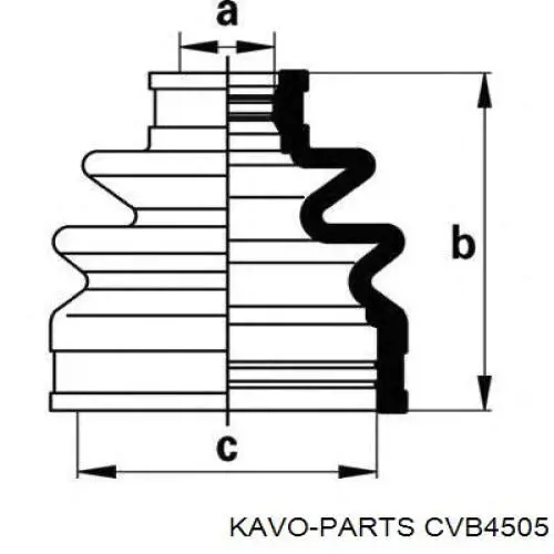 Пыльник ШРУСа внешний, правый Kavo Parts CVB4505 цена, от 6.99 USD