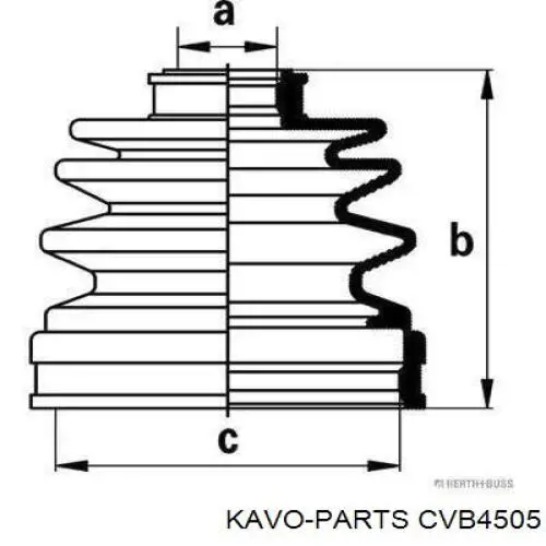 Пыльник ШРУСа наружный правый CVB4505 Kavo Parts