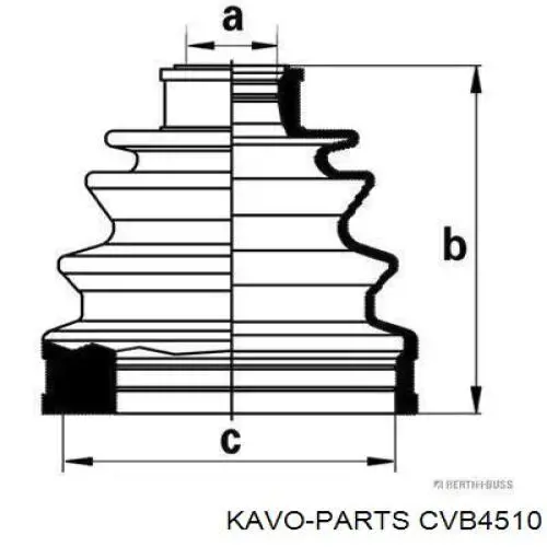 Купить CVB4510 Kavo Parts Пыльник гранаты наружный, передний