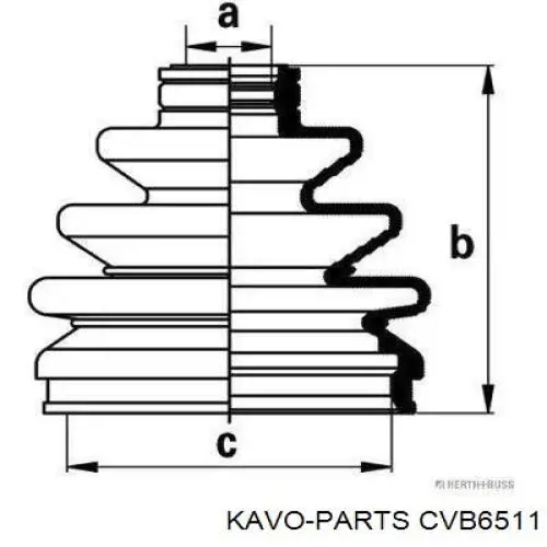 CVB6511 Kavo Parts Пыльник шарнира привода
