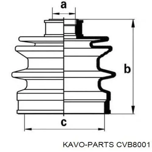 Пыльник ШРУСа наружный CVB8001 Kavo Parts