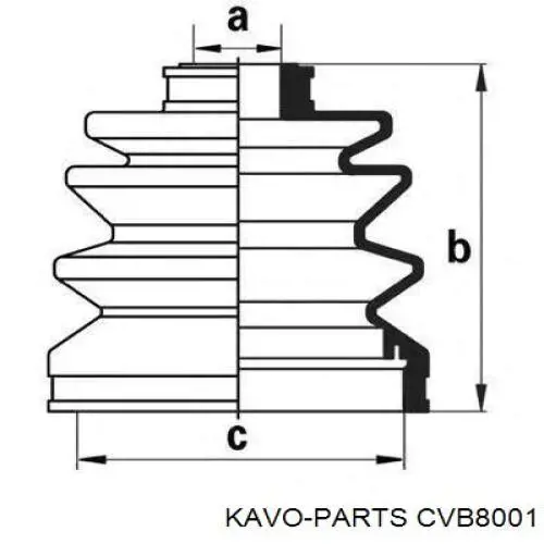 Пыльник ШРУСа наружный CVB8001 Kavo Parts
