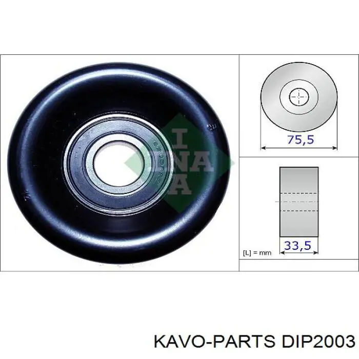 Polea inversión / guía, correa poli V DIP2003 Kavo Parts